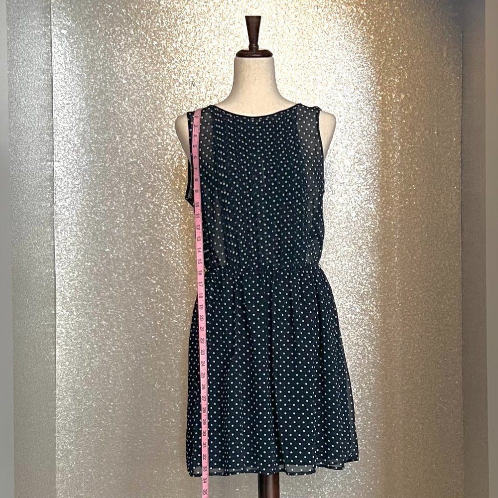 Trafaluc By Zara, Navy & White Polka Dots Dress, Size Large.